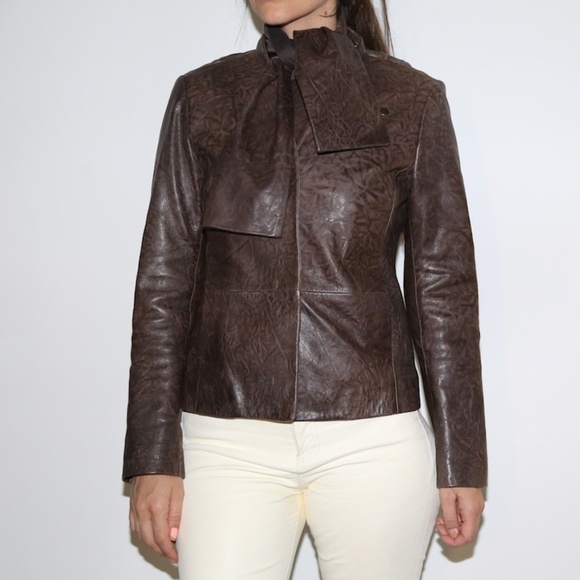 Maison Martin Margiela Jackets & Blazers - MAISON MARTIN MARGIELA MM6 Brown Leather Jacket